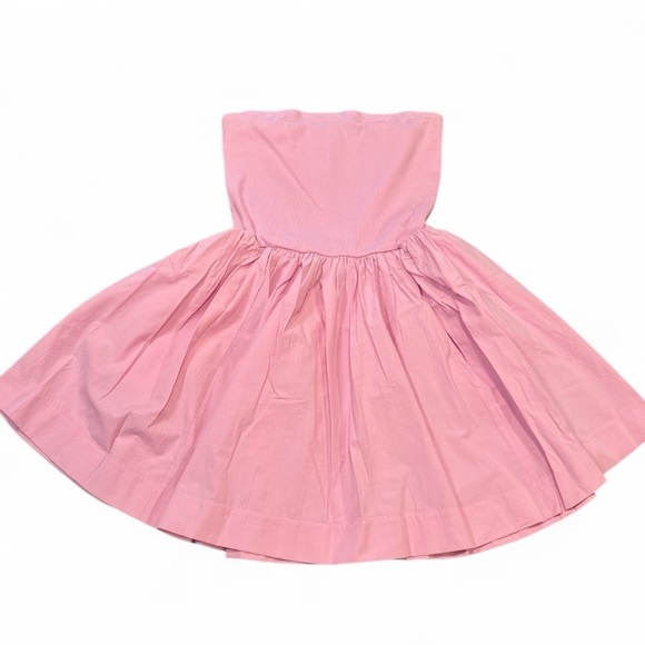 Double Zero Strapless Mini Dress Size Large Pink Pull On Flowy Skirt Stretch Top - Picture 7 of 12